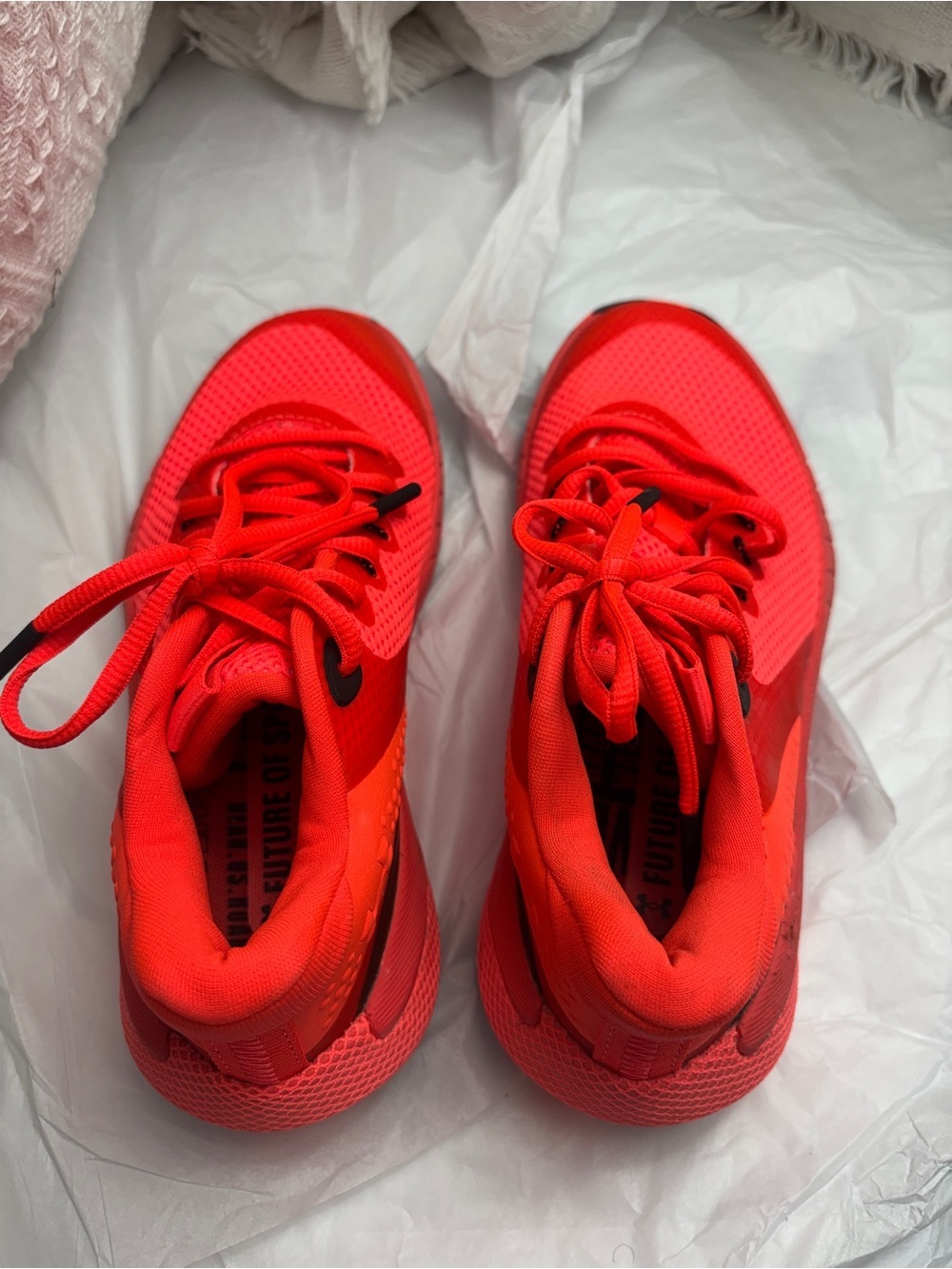 Size 6 Women's Under Armour UHOVR Breakthru Orange Lace Up Basketball Sneakers - Picture 5 of 7